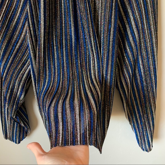 Karlie Metallic Blue/Silver/Multi Party Blouse - Picture 10 of 12